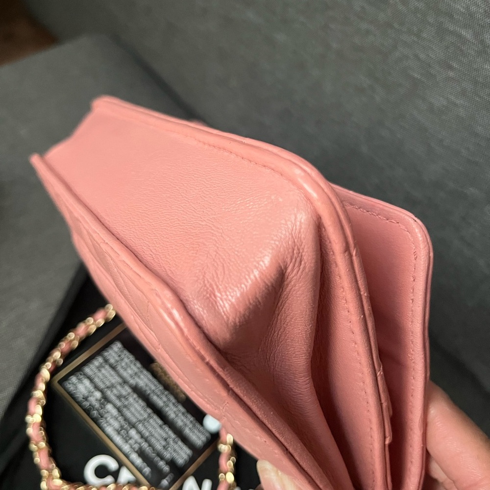 Chanel Wallet on Chain (WOC) Pink Quilted Leather Crossbody - Picture 8 of 12